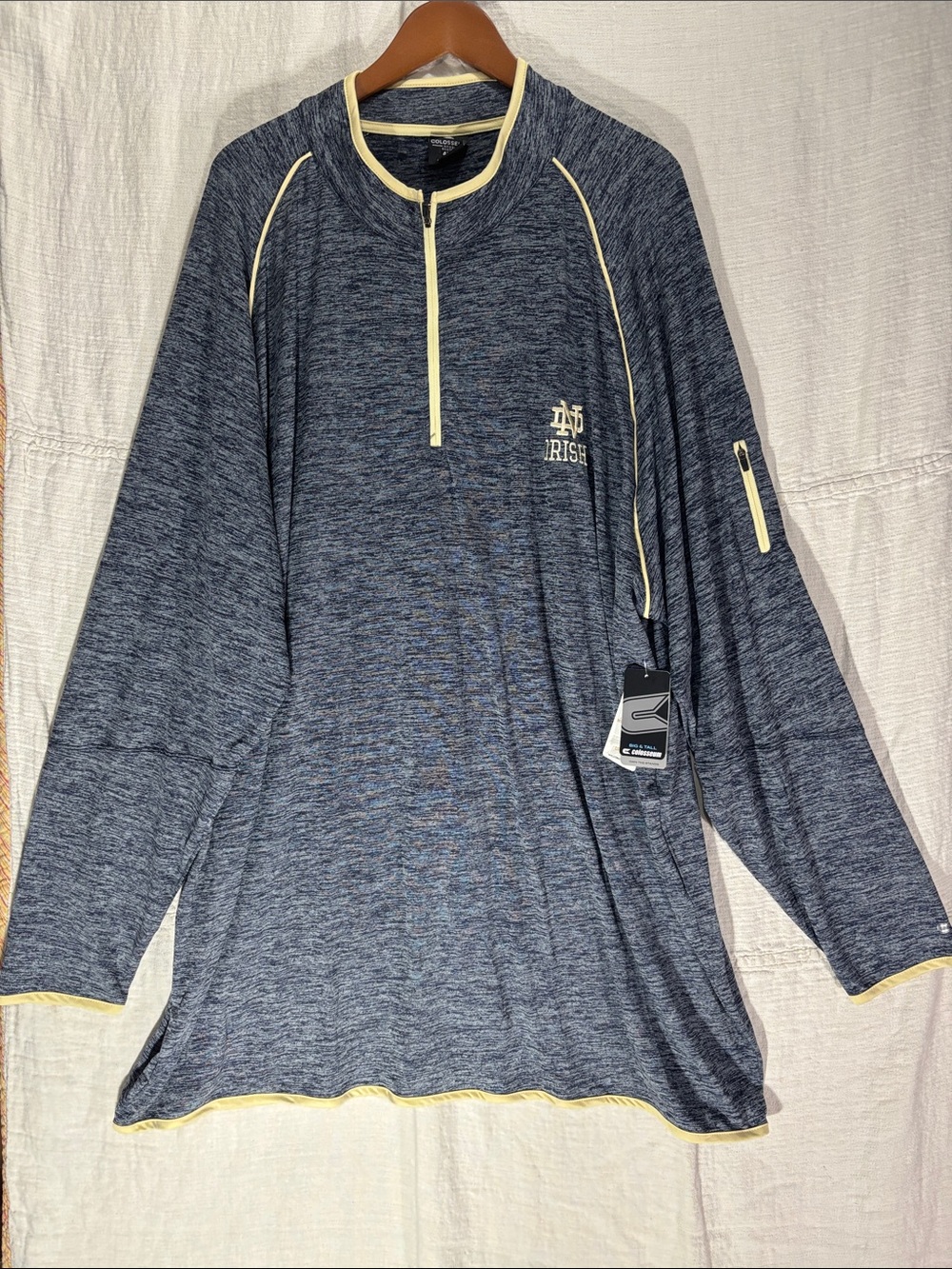 NWT Colosseum Notre Dame Fighting Irish QuarterZip Pullover Men’s Big & Tall 4XT